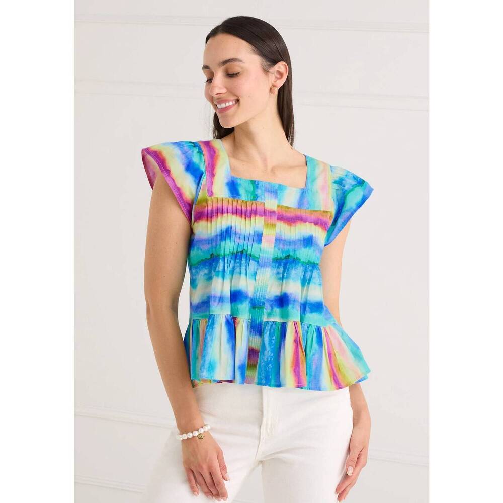 NEW ALIVIA zoe top in sunset stripe